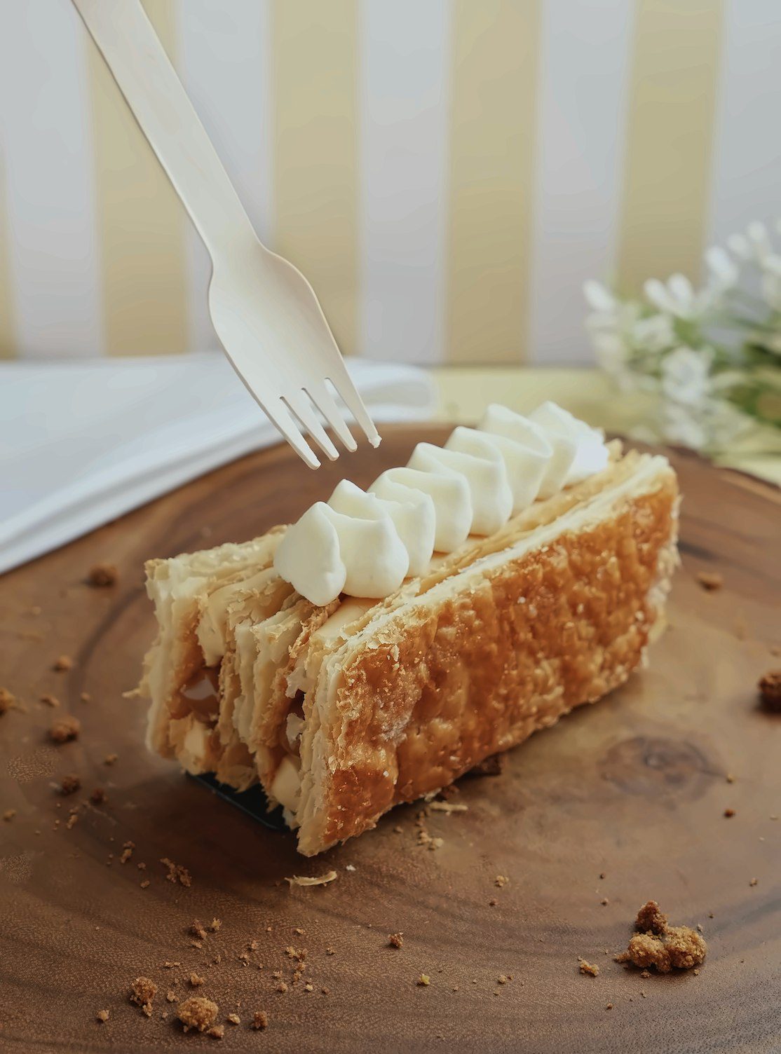 Sweet Epico mille-feuille with piped cream